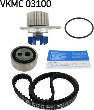 Помпа (водяной насос) с комплектом ремня ГРМ SKF для Mega Club 1992-1999. Артикул VKMC 03100