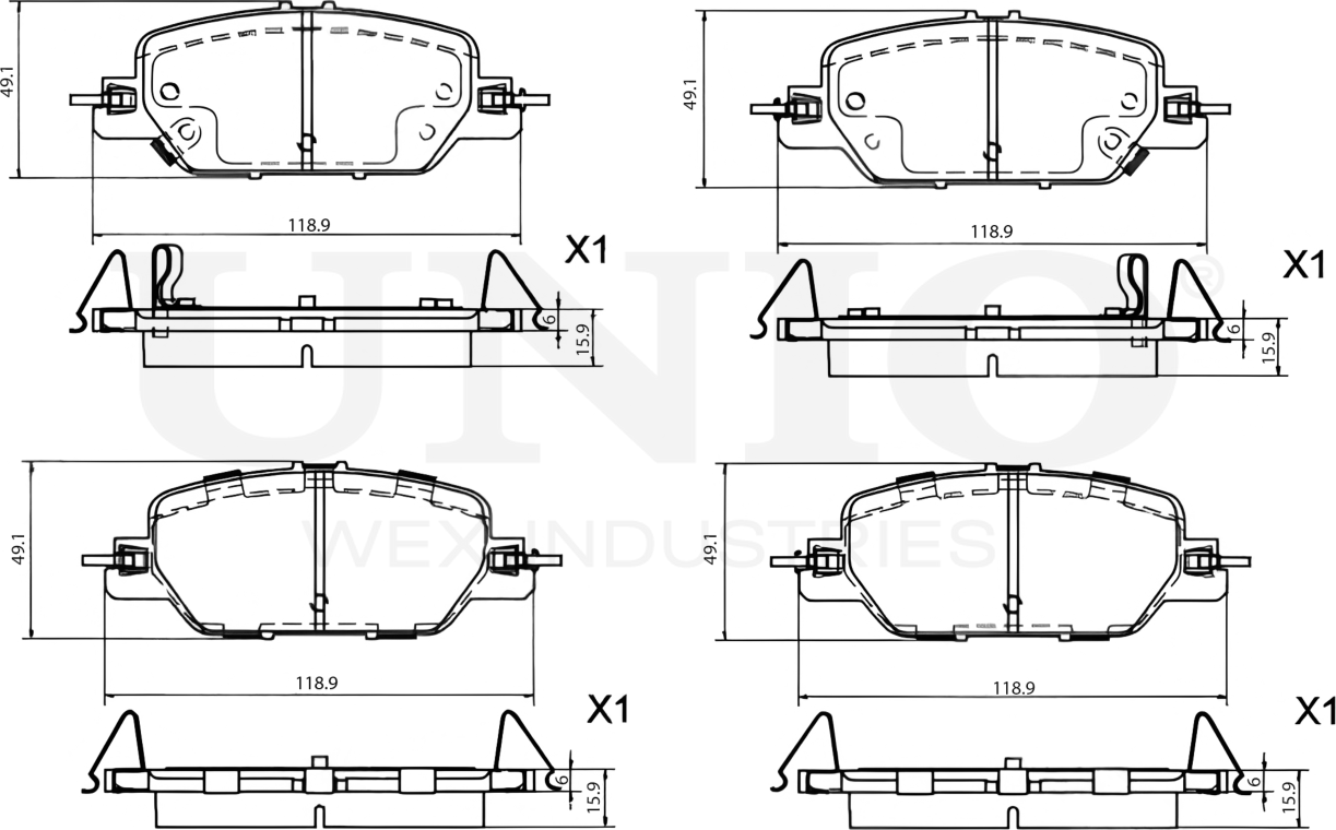 Колодки тормозные диск. задние Honda CR-V V 17- (Unio). Артикул BRP-20474