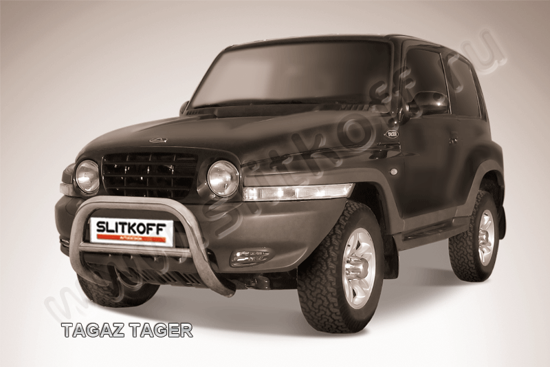 Кенгурятник Slitkoff d76 низкий для ТагАЗ Tager 3-дв. 2008-2026. Артикул z