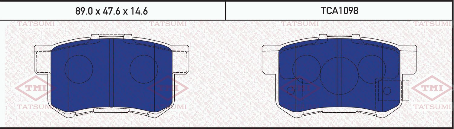 Колодки тормозные HONDA CR-V 02- задн. (Tatsumi). Артикул TCA1098