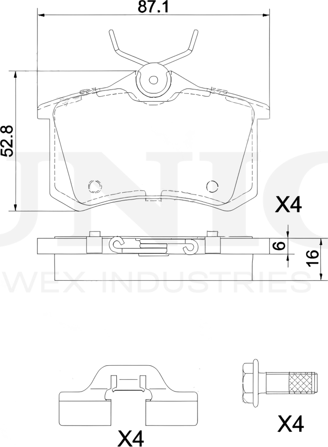 Колодки тормозные дисковые, комплект (Unio). Артикул BRP-20225