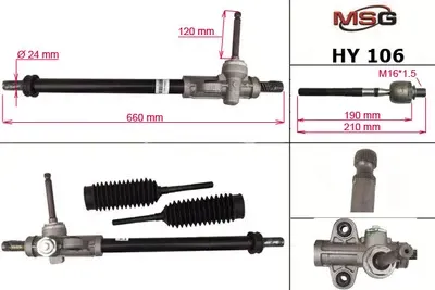 Новая Рулевая рейка KIA Rio II 2005-2011, Hyundai Verna 2005-, Hyundai Accent II (MSG). Артикул HY106