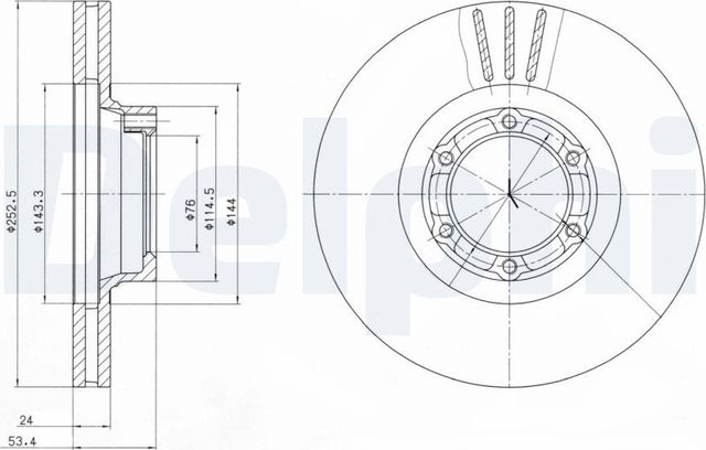 Тормозной диск Delphi передний для Renault 30 1975-1984. Артикул BG2284