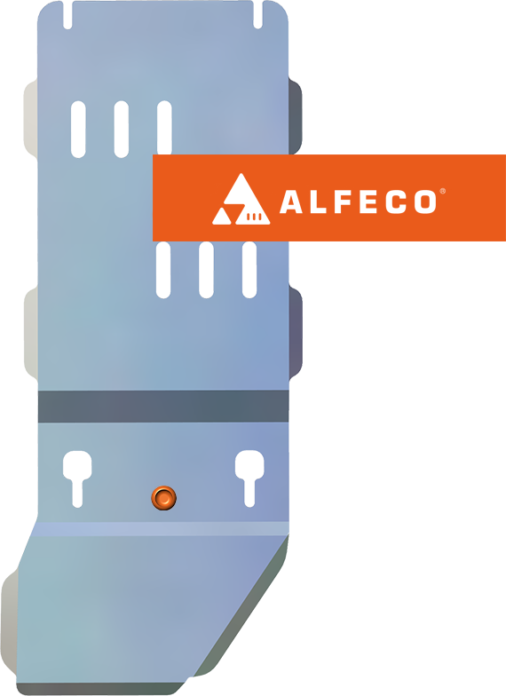 Защита алюминиевая Alfeco для КПП и раздатки Audi Q7 I (вкл. S-line) 2006-2009. Артикул ALF.30.19al