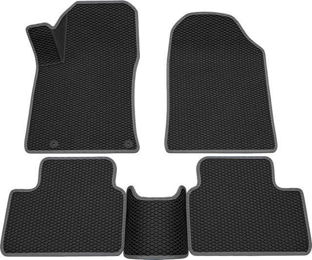 Коврики Rezkon 3D EVA ромб резиновые для салона Kia Ceed III 2018-2026 Серый кант. Артикул 9221005302