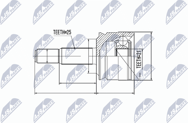 Шрус внутренний (граната) NTY передний для Smart Forfour I ((W454) 2004-2006. Артикул NPZ-MS-020