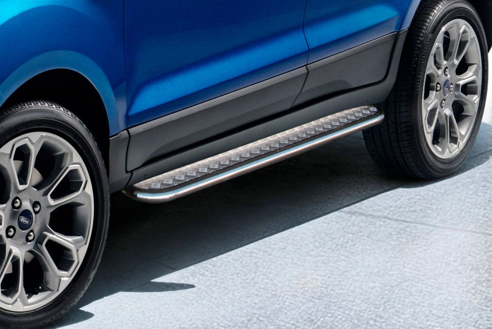 Пороги Slitkoff труба d42 с листом для Ford EcoSport I рестайлинг 2017-2026. Артикул FES003