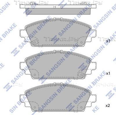 Тормозные колодки Sangsin Hi-Q. Артикул SP1572