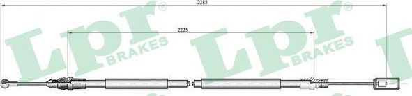 Трос ручника (тросик ручного тормоза) LPR задний правый для Fiat Ulysse II 2002-2011. Артикул C0213B