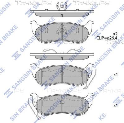 Тормозные колодки Sangsin Hi-Q. Артикул SP4167