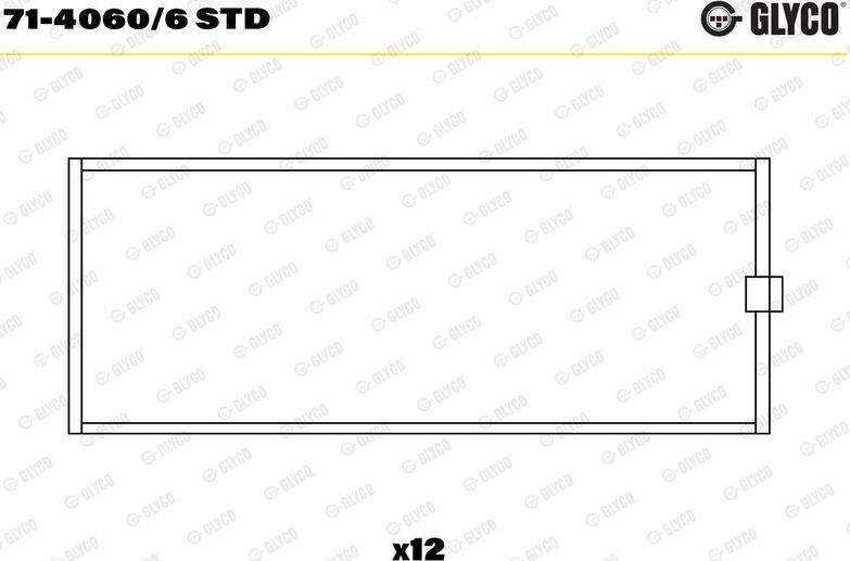 Вкладыши шатунные Glyco для Volvo  FMX II 2012-2026. Артикул 71-4060/6 STD
