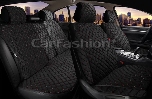 Накидки универсальные Sokol Plus для авто, цвет Черный/Черный/Красный. Артикул 22731