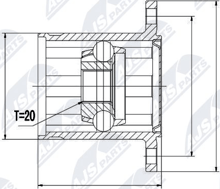 Полуось (привод в сборе, приводной вал) NTY. Артикул NPW-VW-038