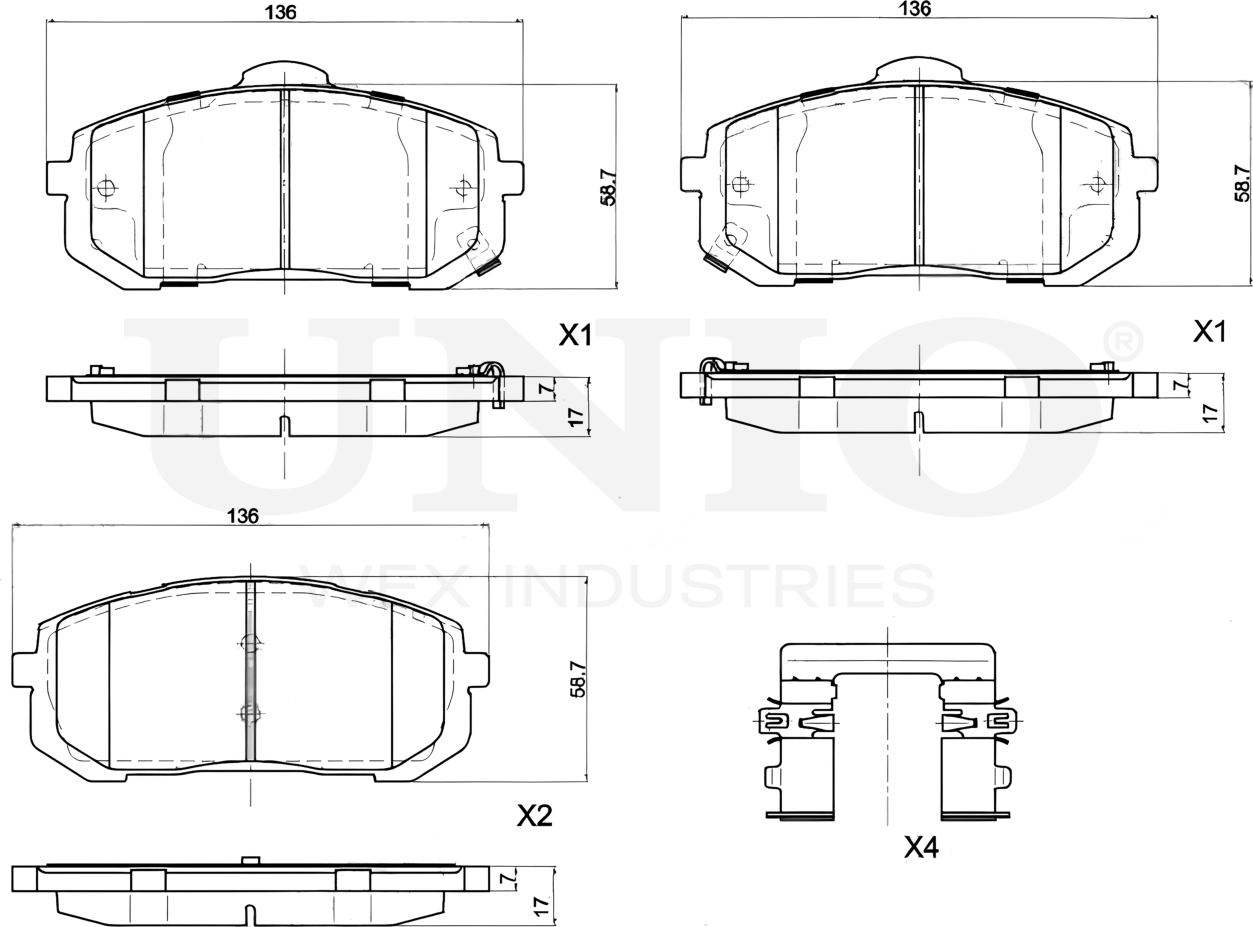 Колодки тормозные дисковые, комплект (Unio). Артикул BRP-20133