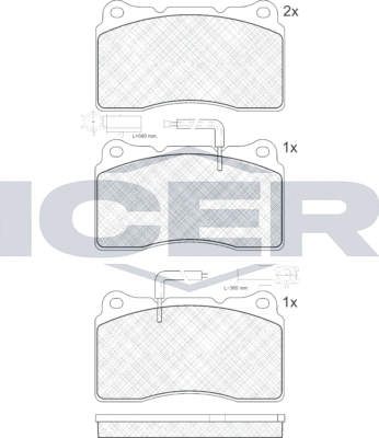 Тормозные колодки Icer передние для Alfa Romeo GT 2003-2010. Артикул 181647