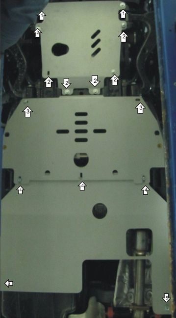 Защита алюминиевая Мотодор для двигателя, КПП, РК Land Rover Discovery IV 2009-2016. Артикул 383203