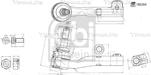 Наконечник рулевой тяги Febi Bilstein левый для BMW 3 VII (G2x) 2018-2026. Артикул 186264