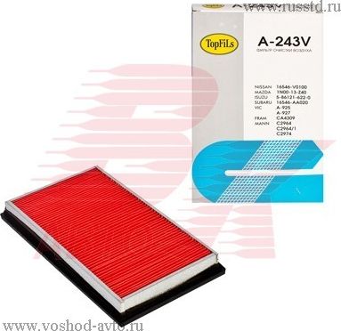 Фильтр воздушный A243V Top fils (Topfils). Артикул A243V
