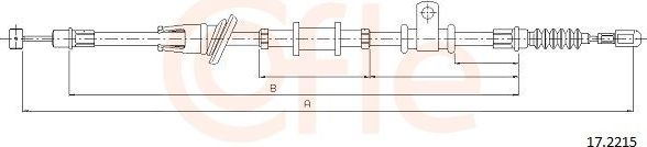 Трос ручника (тросик ручного тормоза) Cofle. Артикул 92.17.2215
