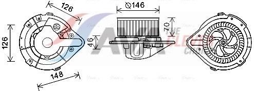 Вентилятор, мотор печки (отопителя) салона AVA для Audi A4 I (B5) 1994-2001. Артикул AI8370