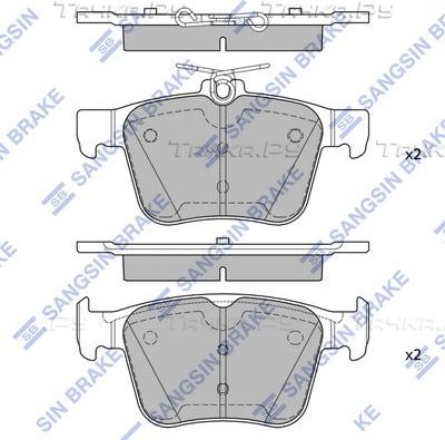 Тормозные колодки Sangsin Hi-Q задние для Audi S8 I (D2) 1996-2002. Артикул SP4521