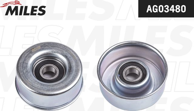 Направляющий (ведущий) ролик приводного поликлинового ремня Miles (Металл). Артикул AG03480