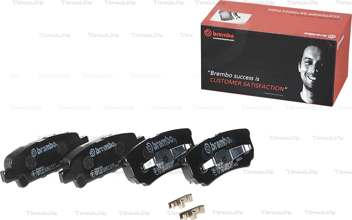 Тормозные колодки Brembo задние для Mitsubishi Lancer X 2007-2017. Артикул P 54 034