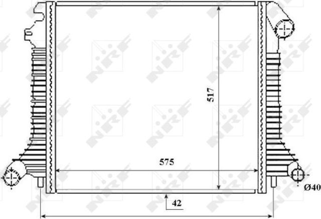 Радиатор охлаждения двигателя NRF (алюминий) для Mercedes-Benz Atego 1 1998-2004. Артикул 53855