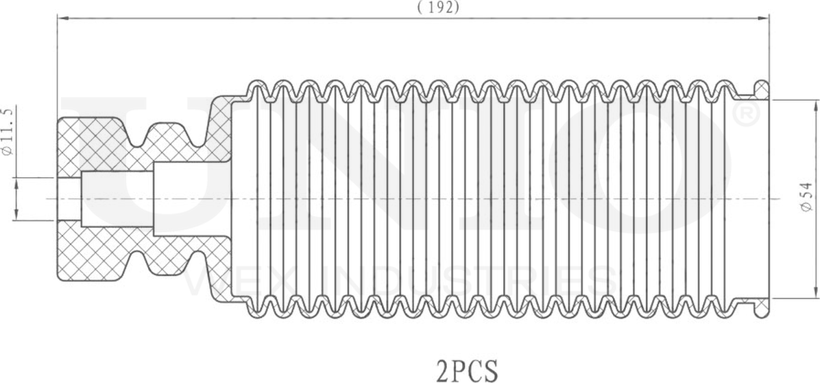 Отбойник и пыльник амортизатора, комплект (Unio). Артикул DUC-50096