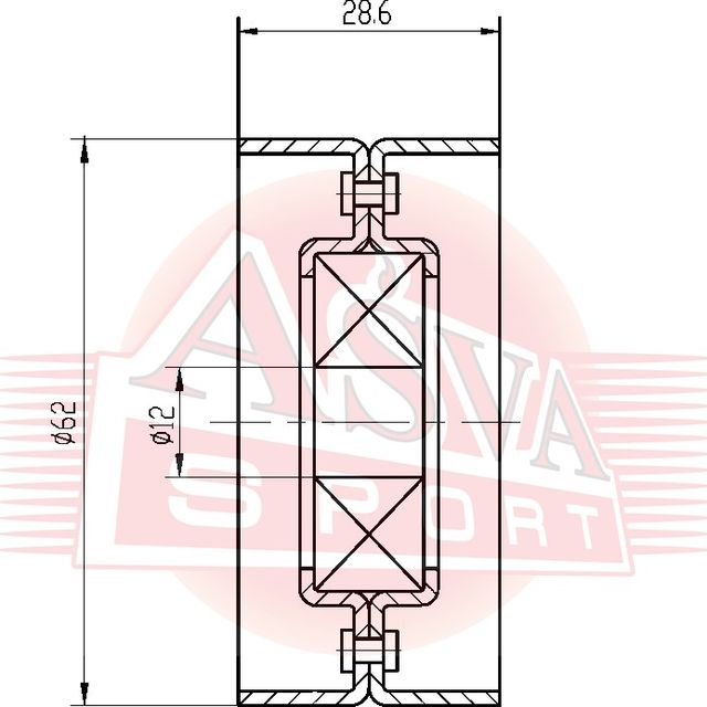 Натяжной ролик (натяжитель) приводного клинового ремня Asva. Артикул TYBP-021