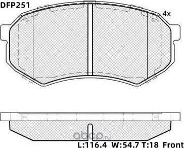 Колодки тормозные дисковые Double Force Double Force. Артикул DFP251