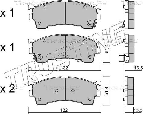 Тормозные колодки Trusting передние для Mazda 323 VI (BJ) 1998-2003. Артикул 232.1