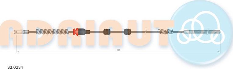Трос ручника (тросик ручного тормоза) Adriauto. Артикул 33.0234