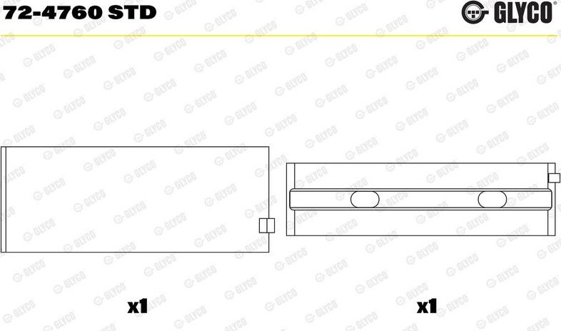 Вкладыши коренные Glyco для Mercedes-Benz Vario 1996-2013. Артикул 72-4760 STD