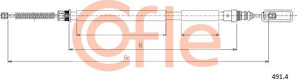 Трос ручника (тросик ручного тормоза) Cofle. Артикул 92.491.4