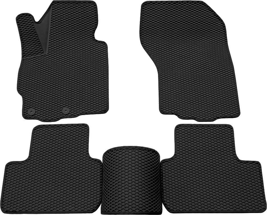Коврики Rezkon 3D EVA ромб резиновые для салона Mitsubishi ASX 2010-2026 Черный кант. Артикул 9224005101