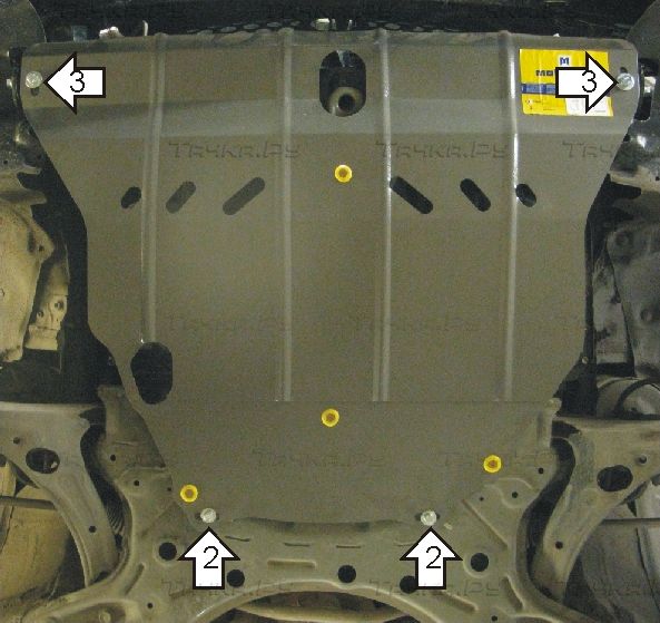 Защита Мотодор для картера и КПП Toyota Matrix I передний привод 2002-2007. Артикул 04501