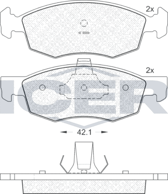 Тормозные колодки Icer передние для Fiat Palio I 1997-2012. Артикул 181508