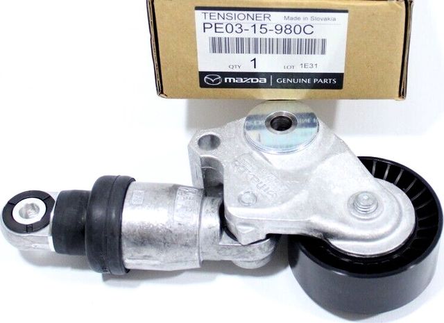 Натяжной ролик (натяжитель) приводного поликлинового ремня Mazda. Артикул PE0315980C