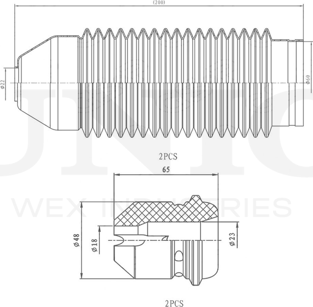 Отбойник и пыльник амортизатора, комплект (Unio). Артикул DUC-50007