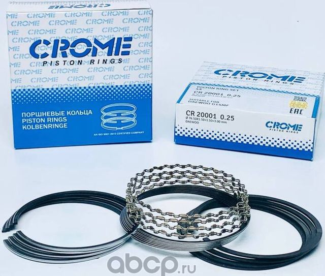 Комплект поршневых колец на 4 цил. +025 G15MF (Crome). Артикул CR20001025