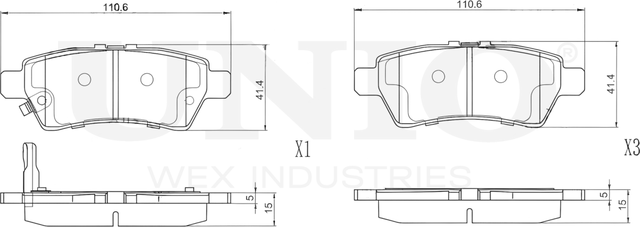 Колодки тормозные дисковые, комплект (Unio). Артикул BRP-20334