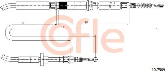 Трос ручника (тросик ручного тормоза) Cofle. Артикул 92.10.7589