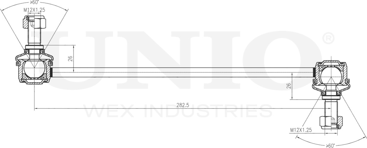 Тяга/стойка стабилизатора (Unio). Артикул SSP-50002