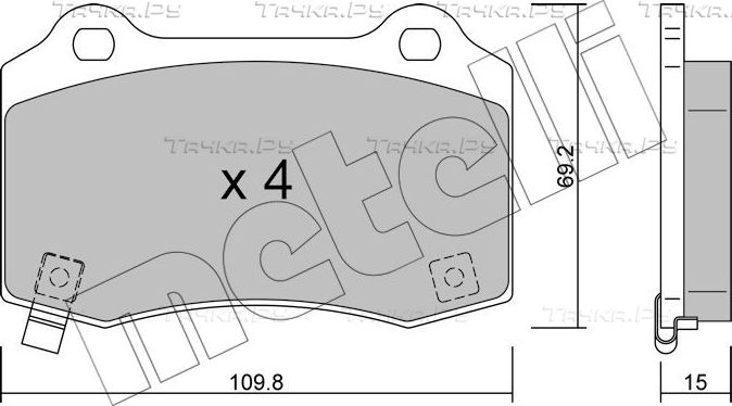 Тормозные колодки Metelli задние для Dodge Challenger III 2007-2026. Артикул 22-0251-6