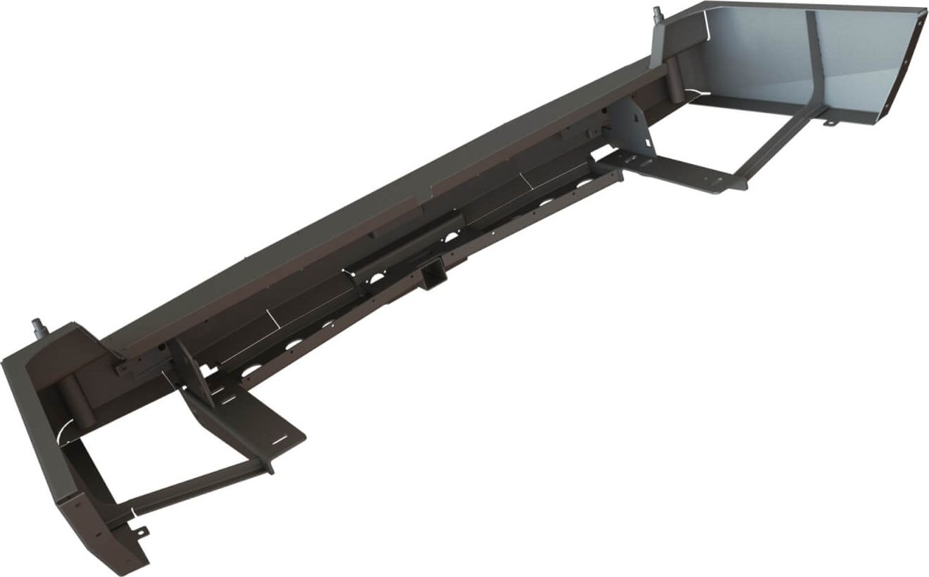 Бампер силовой STC задний для Toyota Land Cruiser Prado 78 1984-1996 с квадратом под фаркоп, кронштейном крепления запасного колеса справа и дублирующими фонарями. Артикул STC-TLCP78-BR-C2-L1