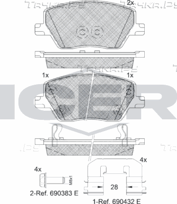 Тормозные колодки Icer. Артикул 182275