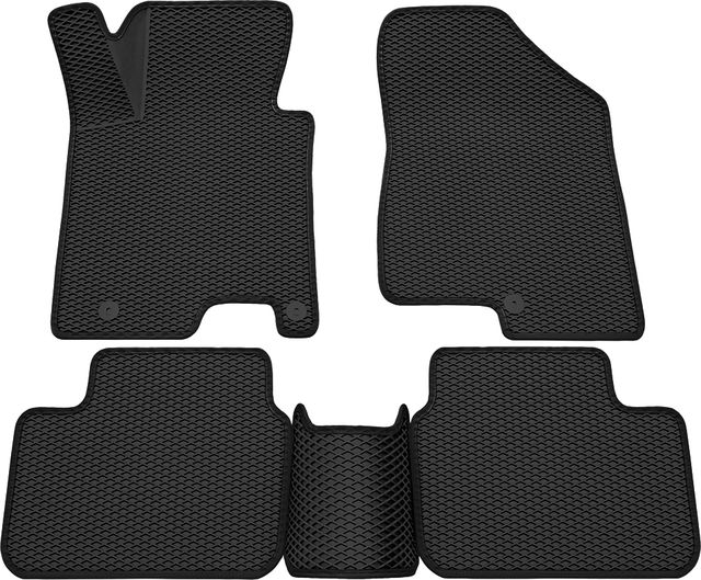 Коврики Rezkon 3D EVA Ромб резиновые для салона Kia Ceed II 2012-2018 Черный кант. Артикул 9221005201