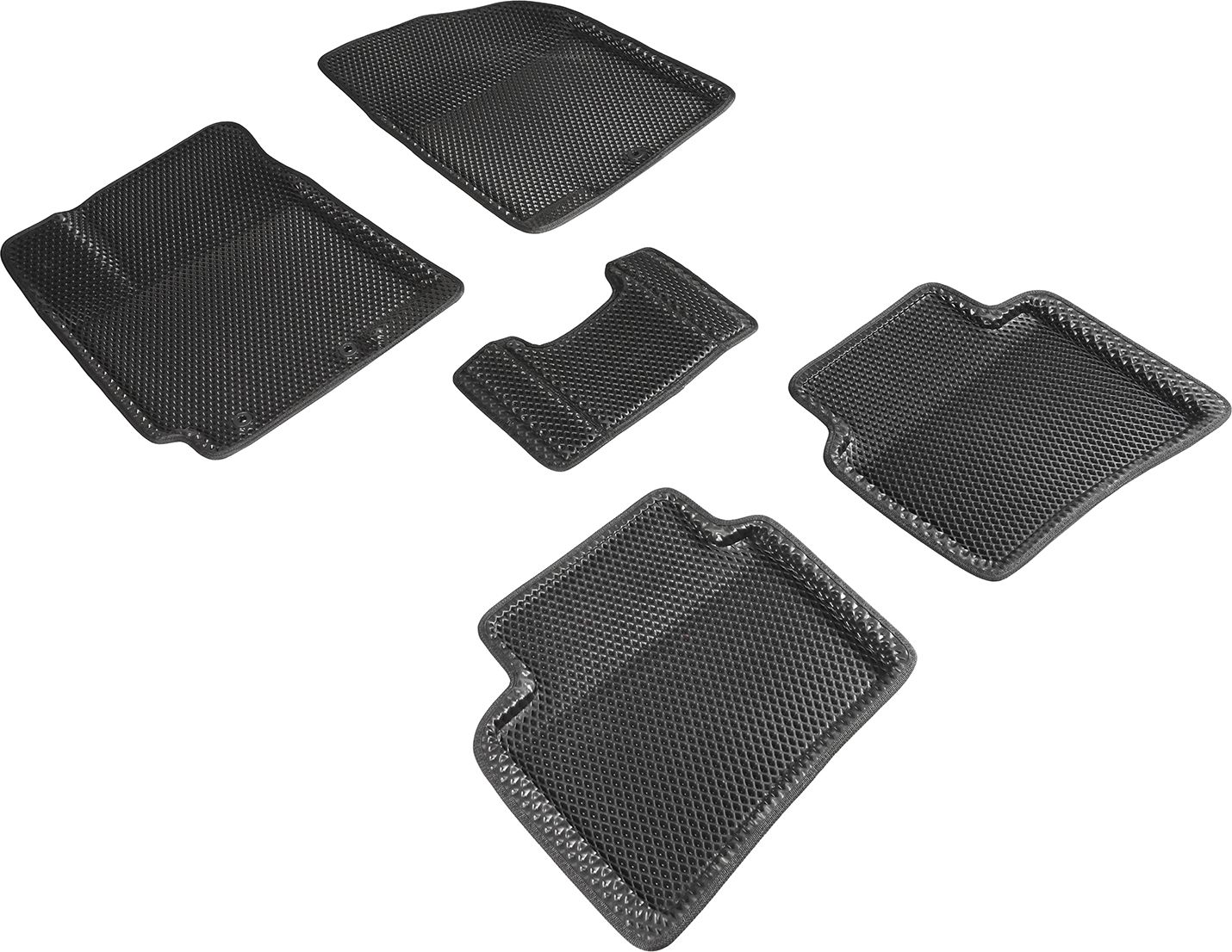 Коврики Seintex 3D EVA ромб для салона Hyundai Solaris I 2013-2017 ЧЕРНЫЕ. Артикул 95183