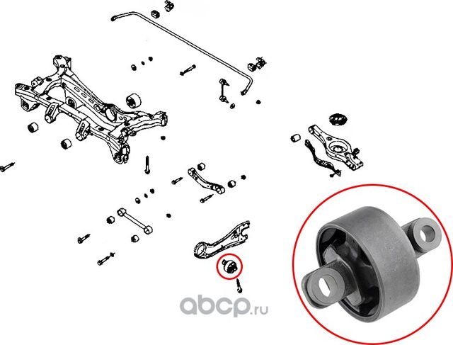Сайлентблок заднего продольного рычага HYUNDAI CRETA 16- RH (SAT). Артикул ST55275M0000
